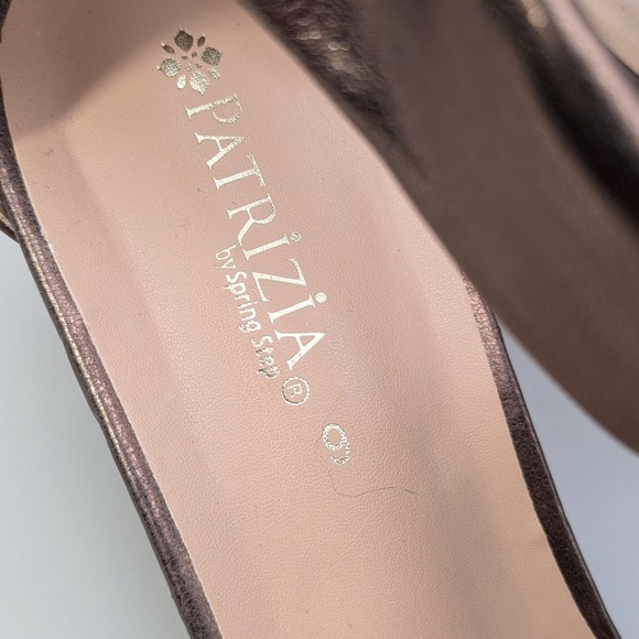 Patrizia By Spring Step Quinteel Floral Copper Dark Blue Open Toe Heels‎ Size 9 - Picture 10 of 11